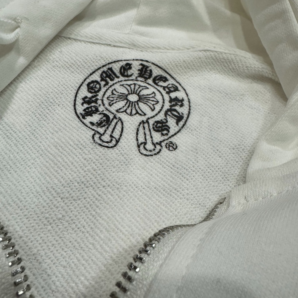 White Chrome Hearts Zip Up Hoodie Size Meduim - Picture 4 of 7